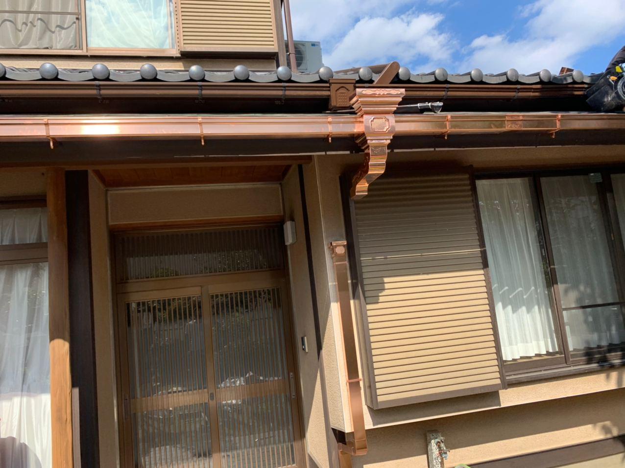 東京都立川市で銅板雨樋の交換修理工事