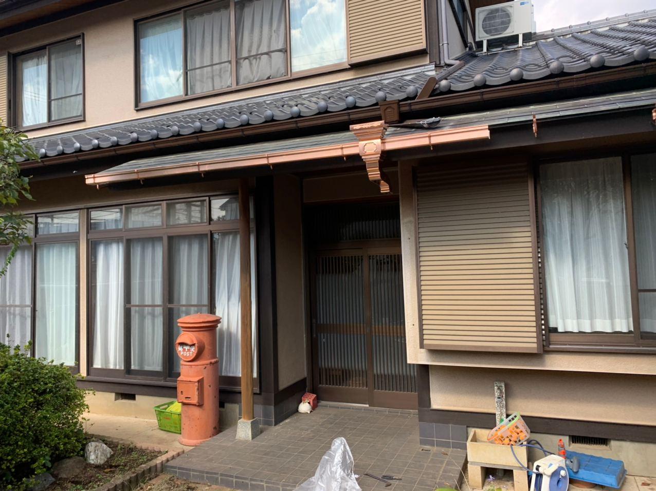 東京都立川市で銅板雨樋の交換修理工事