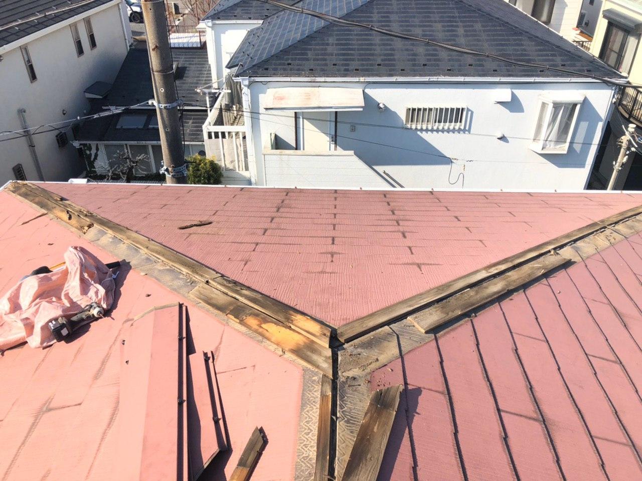 船橋市にて棟板金交換及び屋根塗装工事