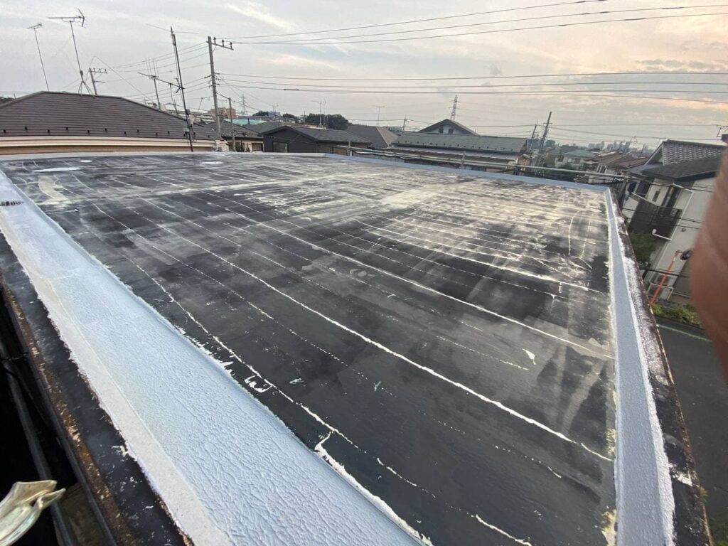 川崎市多摩区で屋上防水塗装及び外壁塗装