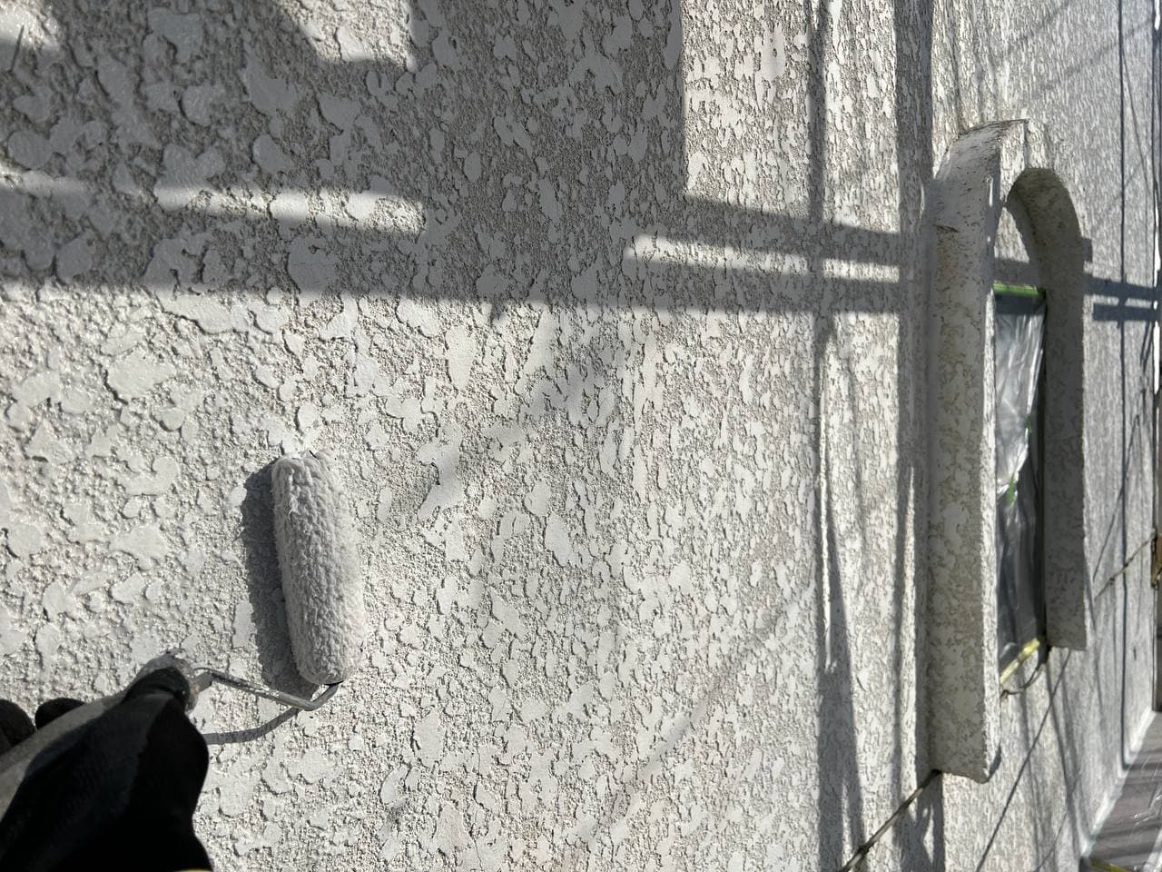 さいたま市で雨樋波板交換と庇外壁塗装工事