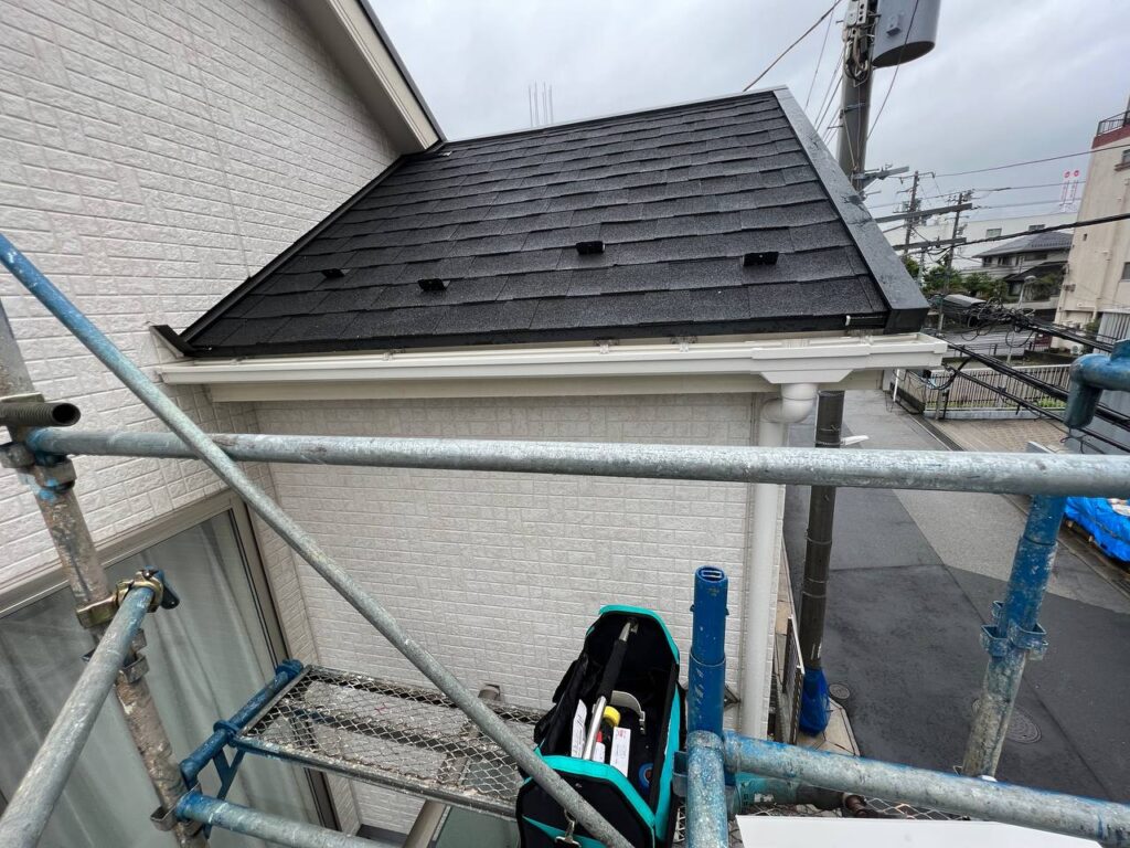 千葉県市川市で雹被害による雨樋交換修理工事